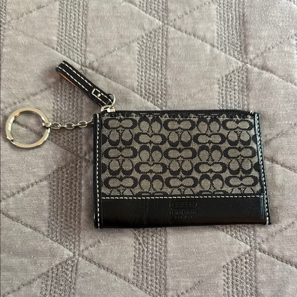 Coach Black Wristlet and Gray and Black Monogram Card Holder - Picture 12 of 16